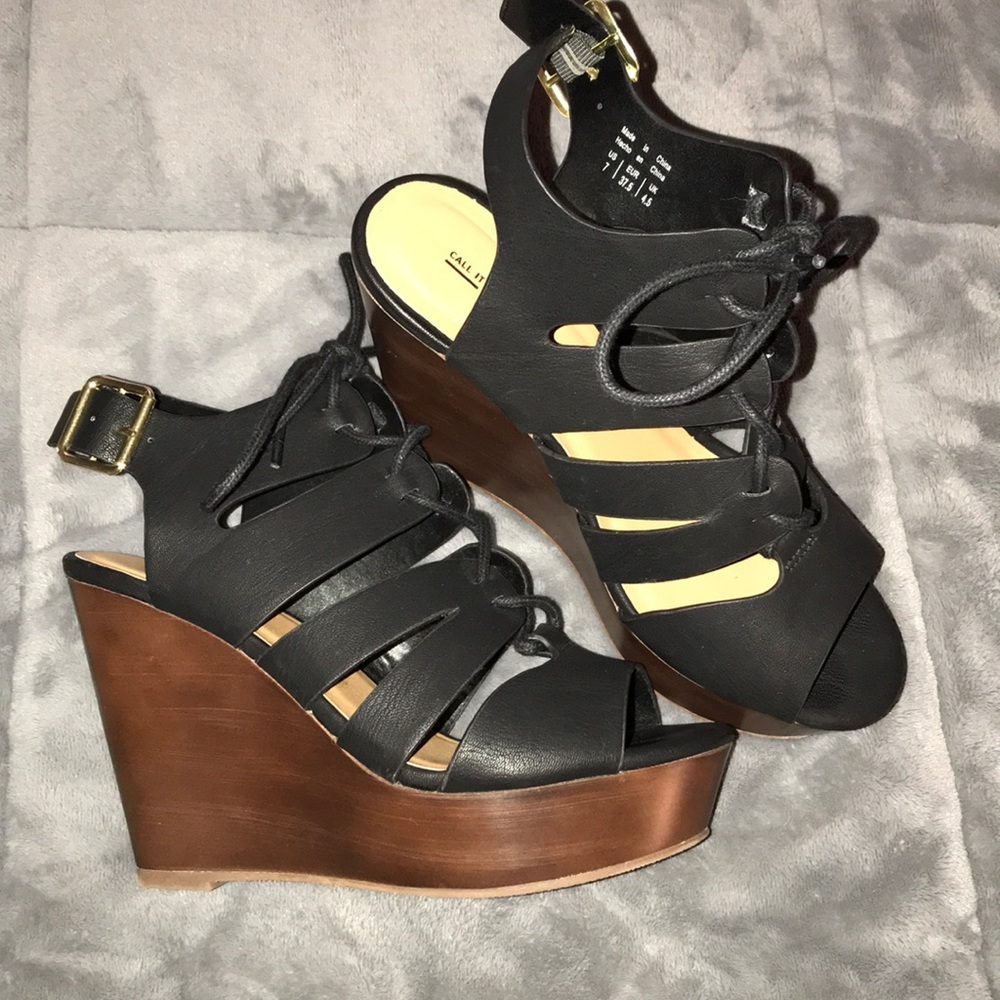 Black Call it Spring Wedges